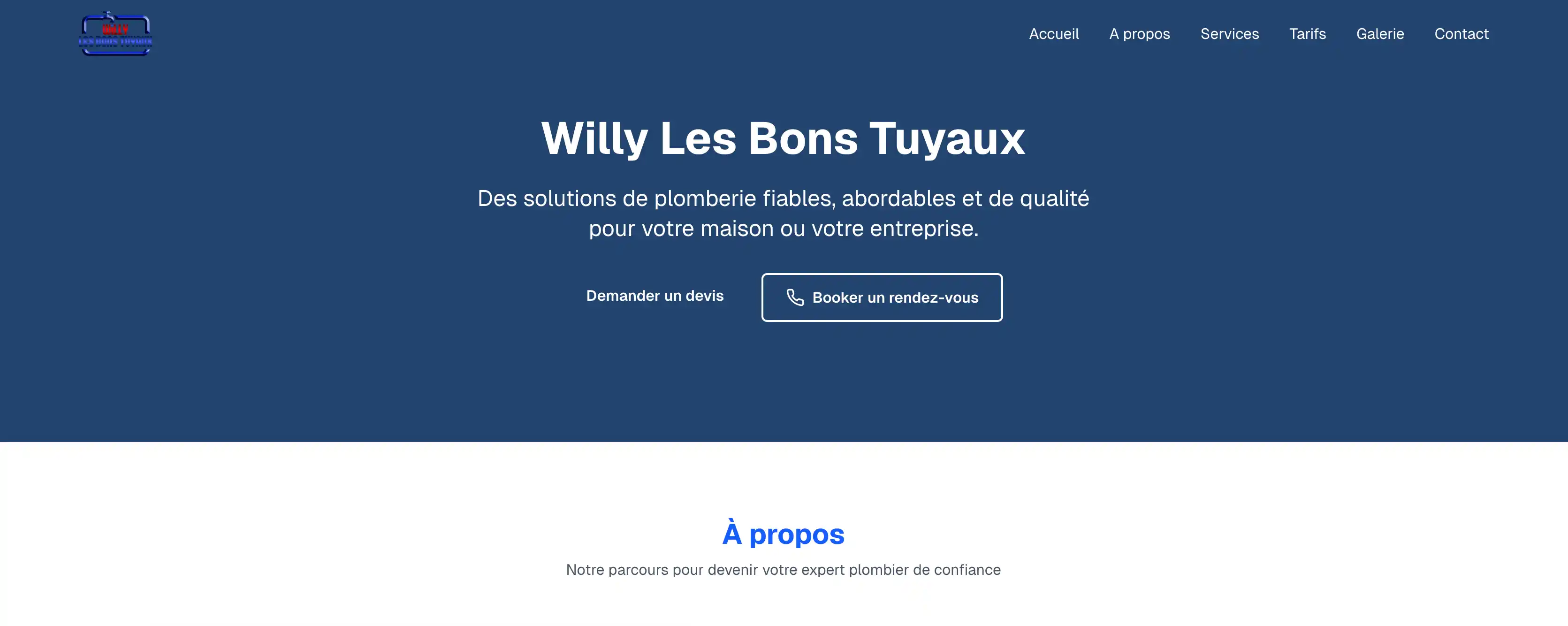 Interface de la plateforme Willy les bons tuyaux, spécialisée dans la réservation rapide et discrète pour couples.